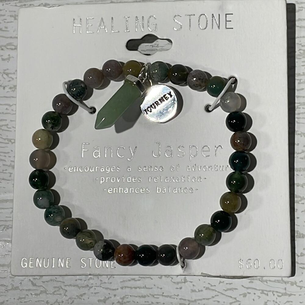 Healing Stone Fancy Jasper Journey Charm Stretch Bracelet